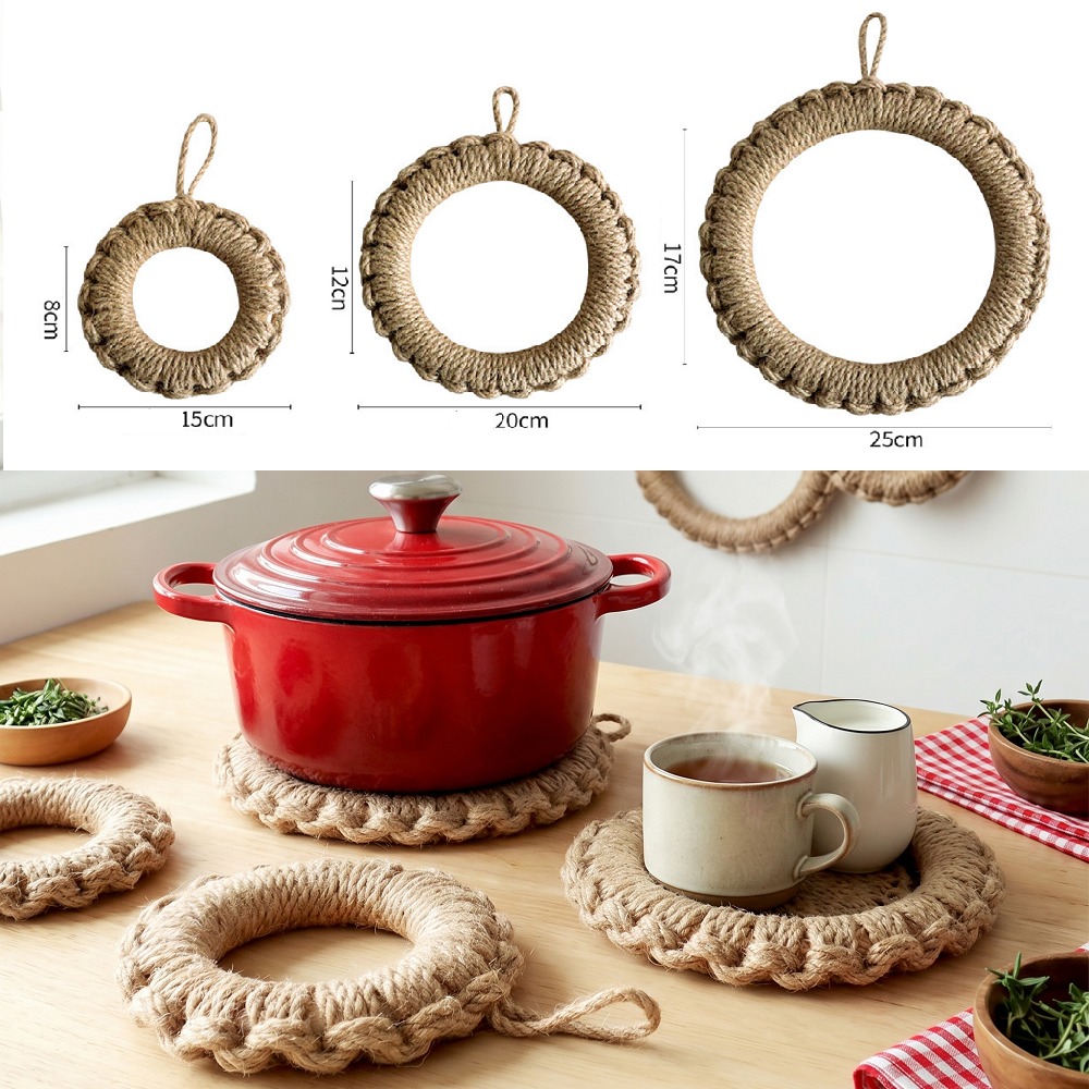 2Pcs Rustic Jute Woven Trivets - đánh giá và giá Cast Iron Corn