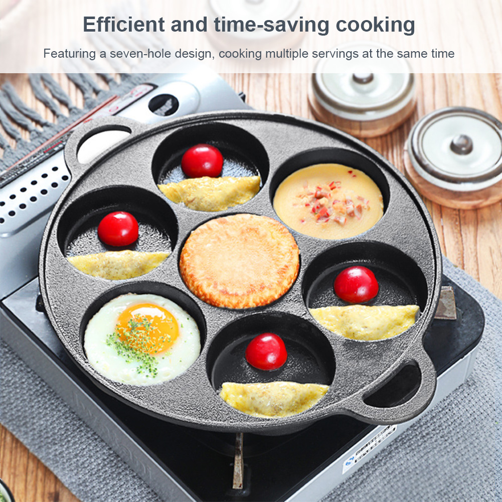 7 Hole Frying Pot Cast Iron No - đánh giá và giá Cast Iron Corn