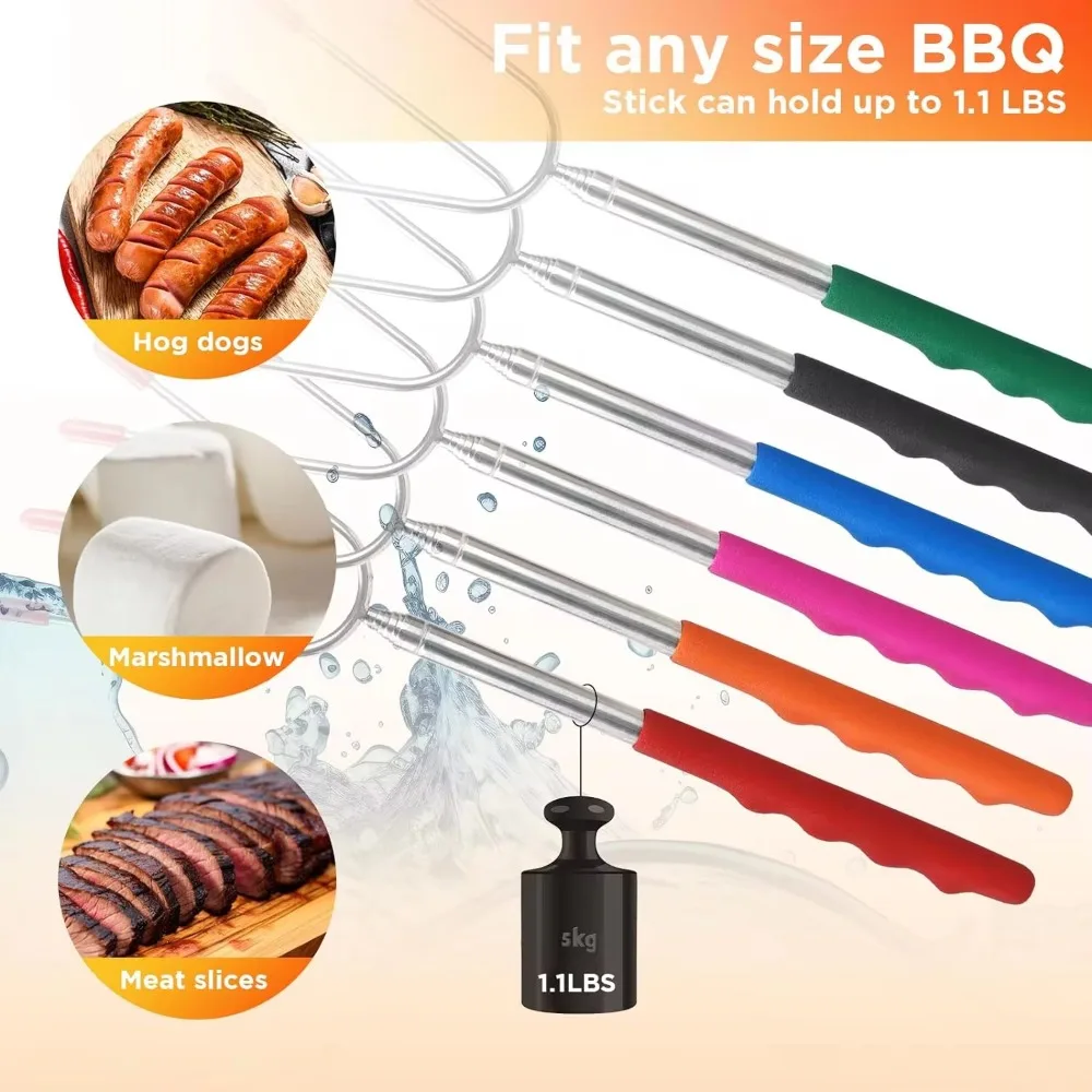 5/6/10pcs Telescopic BBQ Forks - đánh giá và giá Hot Dog Press
